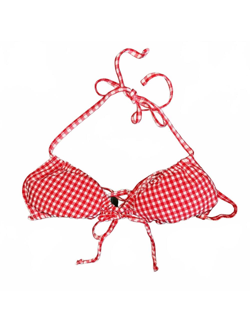 Wild Fable Women's XL Red Gingham Triangle Halter Bikini Top NWT Size Small